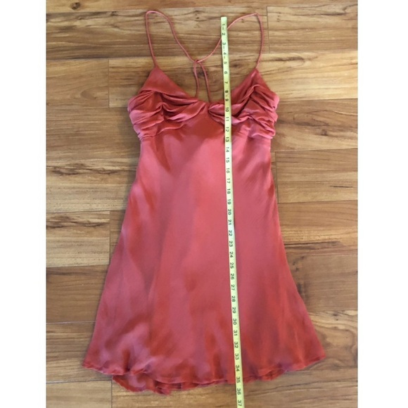 Anthropologie Red Satin Slip Mini Dress New 12 - Picture 9 of 16